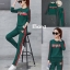 เสื้อผ้าเกาหลี พร้อมส่ง เสื้อปักแถบยืดลายเสือ