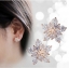 SK037 ตุ้มหู ต่างหูสีทอง ประดับด้วยเพชร สวยหรู แบบแป้สเสียบ ความยาว 1 cm.