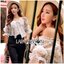 พร้อมส่ง จัมป์สูทผ้าซิลค์ผสมคอตตอนทรงเปิดไหล่ประดับโบ