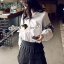 พร้อมส่ง เสื้อเกาหลี เสื้อแฟชั่น ลูกไม้ปักและฉลุ