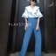 เสื้อผ้าเกาหลี พร้อมส่ง ชุดจัมพ์สูทกางเกงขายาว