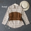 เสื้อเกาหลี พร้อมส่ง เสื้อ เนื้อผ้าฝ้ายกระดุมหน้า
