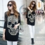 พร้อมส่ง เสื้อเชิ้ตสกรีนลายหัวกะโหลกใหญ่ๆ