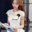พร้อมส่ง เสื้อแขนล้ำลูกไม้ทอลายดอกเดซี่เล็กๆ