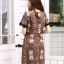 เดรสเกาหลี พร้อมส่ง Dress ผ้าซีทรูปักลาย