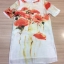 พร้อมส่ง Long Dress ทรงตรง แขนสั้น แต่งลายดอกสีส้ม