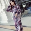 เดรสเกาหลี พร้อมส่ง เดรสยาว ลายเส้น