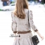 เสื้อผ้าเกาหลี พร้อมส่ง เสื้อแจ๊กเก๊ต ทอลายสก๊อต กับ กระโปรง