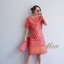 เดรสเกาหลี พร้อมส่ง Dress คอกลม แขนสั้น