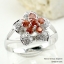 SKJewelryfactory แหวนเงินแท้ 92.5% ฝังพลอยบุษราคัมแท้สีส้ม ดีไซด์ตัวเรือนรูปดอกไม้ ER00616-OSA