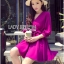 พร้อมส่ง เดรสปาดข้างผูกโบสีสดสุดเซ็กซี่