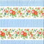 แนวภาพ Cath Kidston ดอกไม้ แถบดอกกุหลาบ กับลายสก็อตฟ้า เป็นภาพเต็มแผ่น กระดาษแนพกิ้นสำหรับทำงาน เดคูพาจ Decoupage Paper Napkins ขนาด 33X33cm