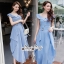เสื้อผ้าเกาหลี พร้อมส่ง จั๊มสูท ทรงคอปาดแขนล้ำ
