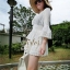 พร้อมส่ง มินิเดรสสีขาวสะอาดตา เนื้อผ้าcotton
