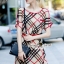พร้อมส่ง เดรสทรงปล่อยๆพิมพ์ลายสไตล์ Burberry