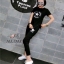 เสื้อผ้าเกาหลี พร้อมส่ง ชุดเซทเสื้อ+กางเกง ผ้ายืดคอตตอน