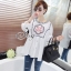 พร้อมส่ง เสื้อยืด ปักลายวินเทจเป็นวงจักรช่วงอก