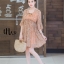 เดรสเกาหลี พร้อมส่ง Mini Dress เดรสสั้น คอวี