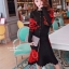 เสื้อผ้าเกาหลี พร้อมส่ง Set เสื้อคาดิแกน+กระโปรง