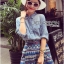 พร้อมส่ง เสื้อผ้าเกาหลี เซ็ตเสื้อเชิ้ตผ้าเดนิมและกระโปรง