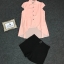 เสื้อผ้าเกาหลี พร้อมส่ง เสื้อหน้าสั้นหลังยาว กับ กางเกง