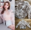 พร้อมส่ง แจ็คเก็ตผ้าลูกไม้ลายดอกไม้