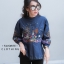 เสื้อเกาหลี พร้อมส่ง เสื้อแขนพองปักลาย