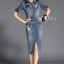 พร้อมส่ง Long dress แขนยาวคอปก ปักลายกระต่ายช่วงอก