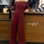 เสื้อผ้าเกาหลี พร้อมส่ง จั้มสูทขายาว ปาดไหล่