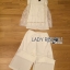 พร้อมส่ง เซ็ตเสื้อแขนกุดตกแต่งลูกปัดและกางเกงขายาว