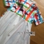 พร้อมส่ง เชิ้ตเดรสแขนสั้นพิมพ์ลายทางสก็อตสีสันสดใส