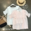 เสื้อเกาหลี พร้อมส่ง เสื้อชีฟอง เนื้อดี ปักลายดอกไม้