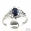 SKJewelryfactory แหวนไพลินล้อมเพชร ตัวเรือนเงินแท้ ER01228-BSA