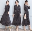 เดรสเกาหลี พร้อมส่ง Dress คอวี แขน 5ส่วน