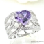 SKJewelryfactory แหวนเงินแท้ 92.5% ฝังพลอยแอมิทิสต์แท้ รูปทรงหัวใจ ER00563-AMT