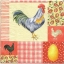 แนวภาพอาหาร ลายภาพแต่งลายเล็กๆ ไก่ ไข่ ลายผ้า ภาพโทนสีครีม เป็นภาพ 4 บล๊อค กระดาษแนพกิ้นสำหรับทำงาน เดคูพาจ Decoupage Paper Napkins ขนาด 33X33cm