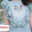 เดรสเกาหลี พร้อมส่ง เดรส Wila แขนกุดคอระบาย