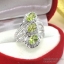 SKJewelryfactory แหวนเงินแท้ 92.5% ฝังพลอยเพอริดอทแท้ สไตล์หรูหรา ER00646-PDT