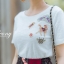 เสื้อผ้าเกาหลี พร้อมส่ง เสื้อยืดเนื้อดีคอกลม