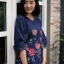 เสื้อเกาหลี พร้อมส่ง เสื้อผ้าฝ้าย ปักดอกไม้วินเทจ